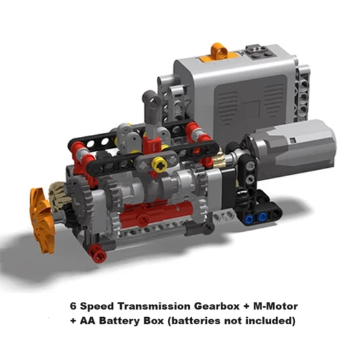 Caja de cambios de transmisión de 6 velocidades con función de potencia bloques de construcción técnicos LEGO - Imagen 2 de 10