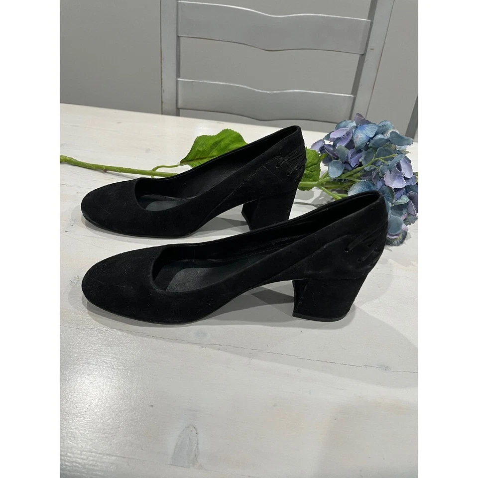 Zapatos de salón cómodos sin cordones de gamuza Elie Tahari negros 38,5 Foto 4 de 4