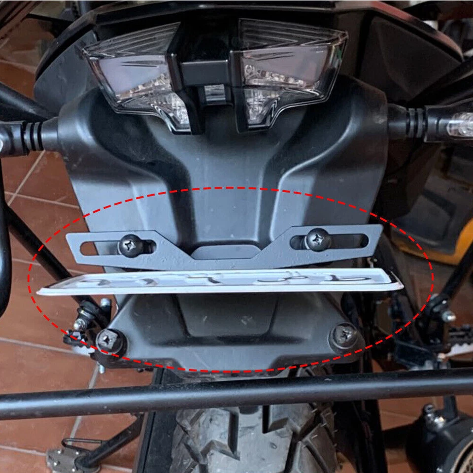 Soporte de matrícula plegable ajustable para motocicleta Soporte de luz trasera para etiqueta Foto 3 de 4