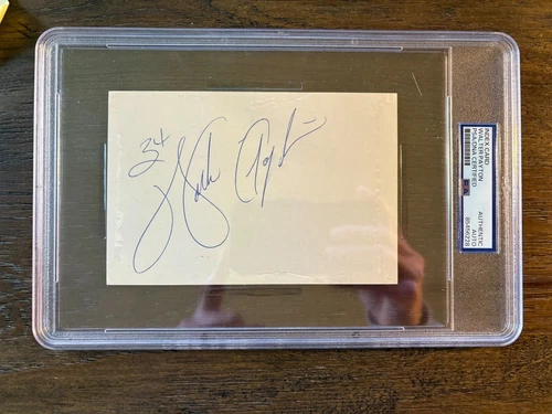 Walter Payton Chicago Bears HOF signed autographed football 4x6 index card PSA