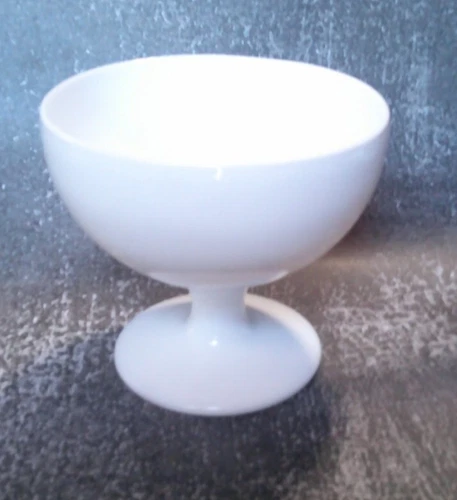 Vintage White Milk Glass Pedestal Bowl Smooth Design 5" Diameter