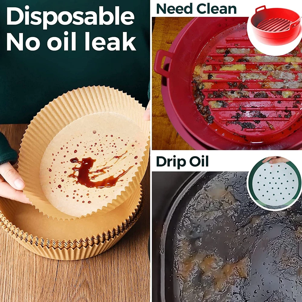 Air Fryer Silicone Pot Basket Liners Non-Stick Safe Oven Baking Tray Accessories Air Fryer Silicone Pot Basket Liners Non-Stick Safe Oven Baking Tray Accessories