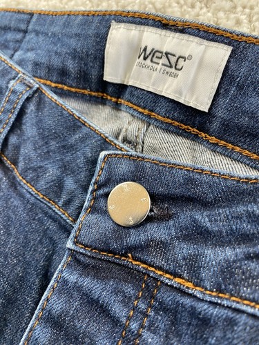 WESC Jeans Men’s 28x32 Bob Button Fly Blue Cotton Denim Stretch Tapered Sweden - Picture 5 of 11
