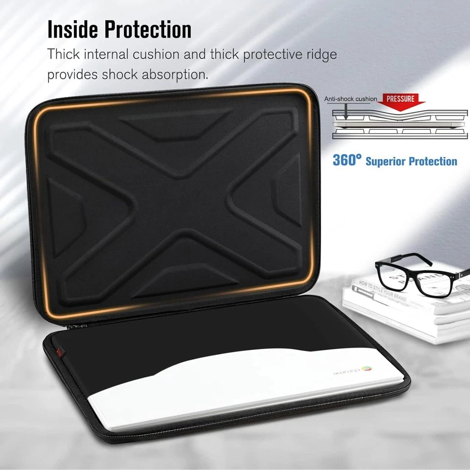 13-14 inch Hard Shell Laptop Sleeve Case for Chromebook / MacBook Pro 14 2023 M3 - Image 3 of 4