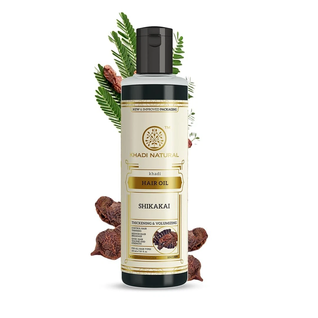 Khadi Natural Shikakai Hair Oil For All Hair Types Herbal Hair Growth Oil 210 ML