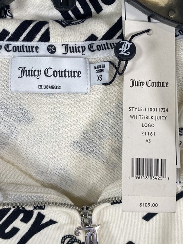 Neu ohne Etikett Juicy Couture Crown kurze Jacke Hoodie Größe XS - Bild 5 von 5