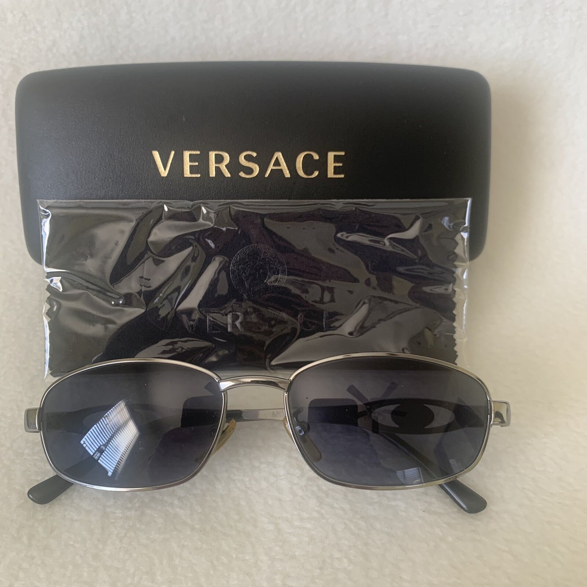 Gianni Versace 1996 Vintage Metal Silver Medusa Sunglasses