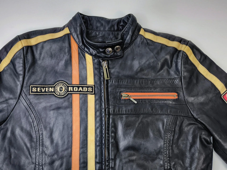 Chevignon Lederjacke Seven Roads Asphalt Rider schwarz Gr. S Biker - Bild 3 von 4