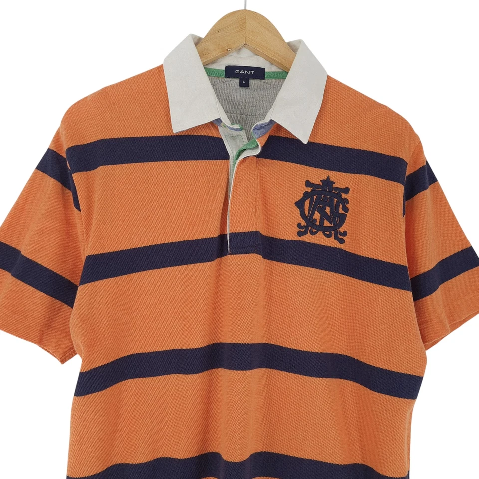 Camisa Polo Hombre GANT Naranja Rayas Algodón Np2 Talla L Foto 2 de 4