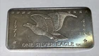 😎 1971 WH Foster Inc Eagle 1oz Bar-“ONE SILVER EAGLE”-Walla Walla WA #42