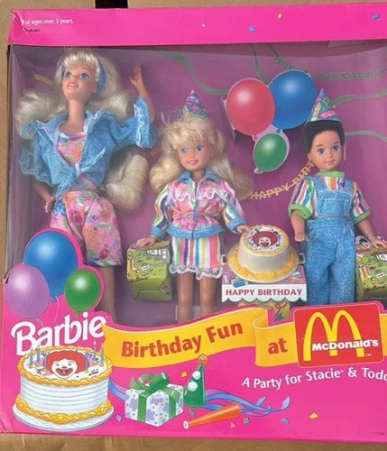 Mattel Barbie Birthday Fun at McDonald's Doll Playset Barbie Stacie Todd Vintage