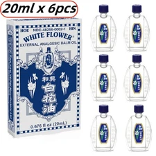 6 Packs- White Flower External Analgesic Balm Oil Pain Relief -20ml-Exp:2029