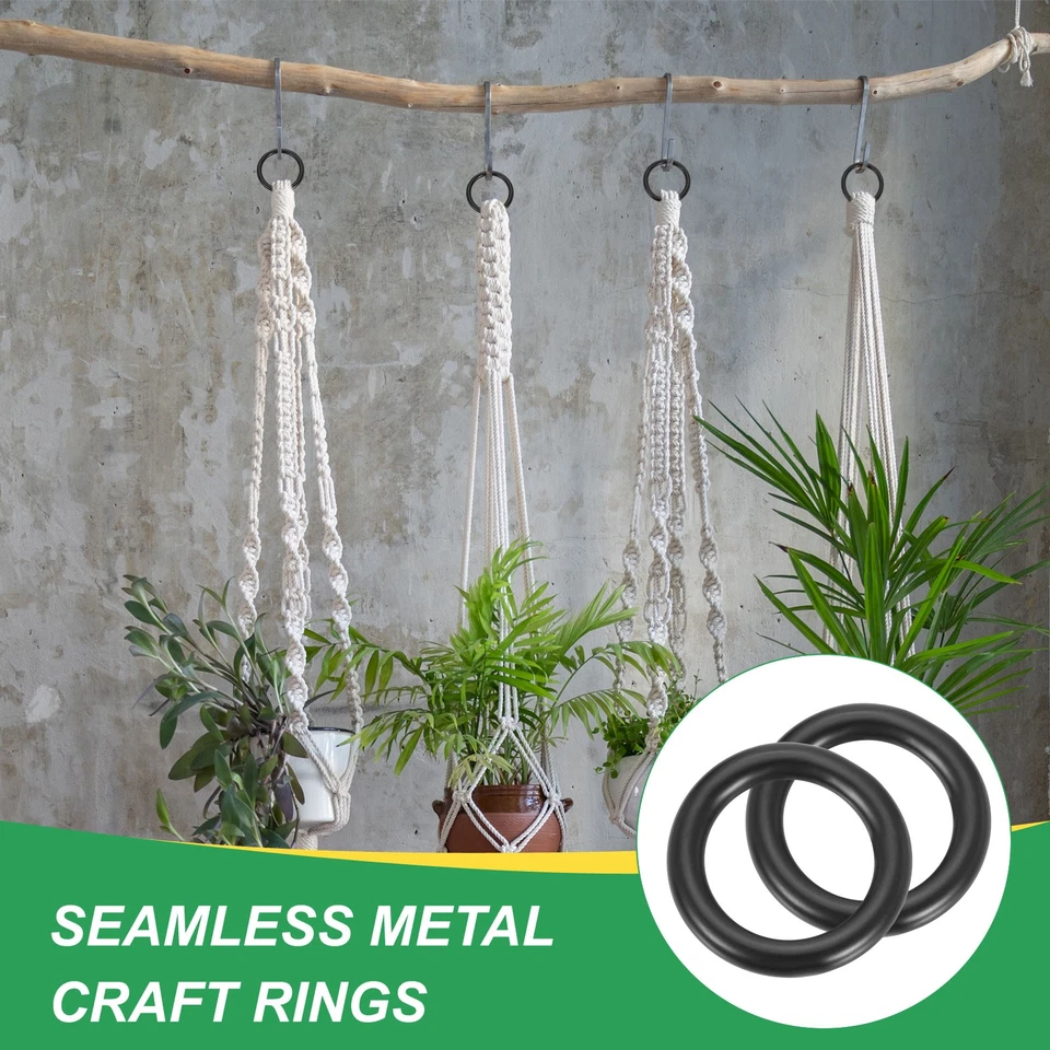 1" Metal O Ring, 4Pcs Seamless 304 Stainless Steel Rings Black 6mm x 25mm - Изображение 4 из 4