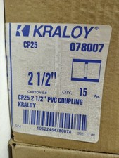 15 Qty Kraloy 078007 CP25 2-1/2" PVC Conduit Coupling Gray