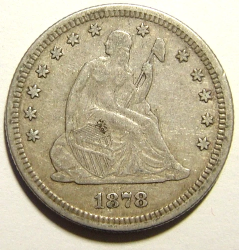 1878  Silver Seated Liberty Quarter- EF Details Nice Coin