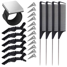 23 Pieces Hair Braiding Tools Set, Magnetic Wrist Pin Holder, Sectioning Clips,