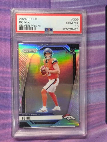 2024 Prizm Bo Nix Silver Prizm RC PSA 10