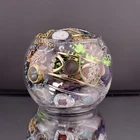 Vintage Costume Jewelry Jar 2.12 lbs Mixed Lot Watches Necklaces Rings Gold Tone