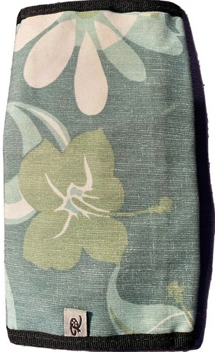 Rusty Womens Cloth Floral Trifold Wallet Green White Long Style