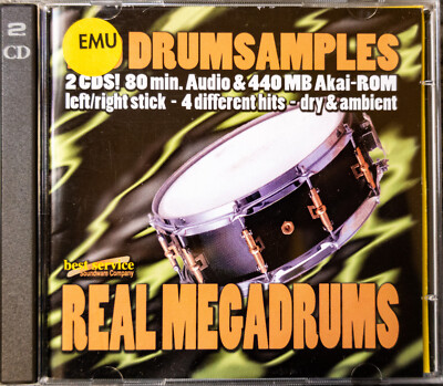 Original Sample CDs - Real Mega Drums (1 CD ROM, 1 CD Audio) E-MU
