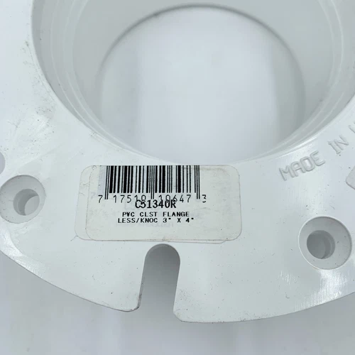 Jones Stephens 3" x 4" PVC Closet Flange C51340R Less Knockout - Picture 4 of 5