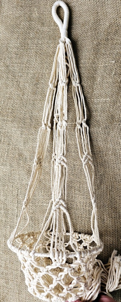 Boho Crocheted Hanging Plant Basket Planter 40