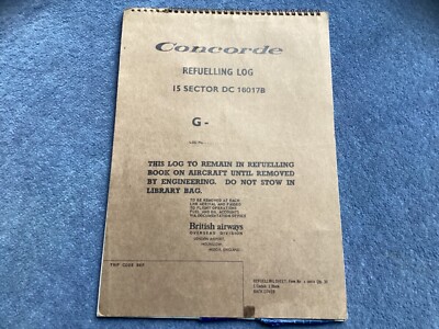 British Airways Concorde Original Tanken Brennholz Handbook 15 Sector Dc Rare v2