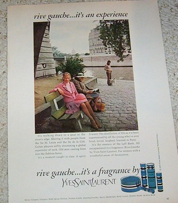 1973 print ad YSL Yves Saint Laurent RIVE GAUCHE perfume advertising  ADVERT