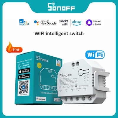1-5PCS SONOFF DUAL R3 Lite Dual Relay Module DIY MINI Smart Switch 2-Way Control