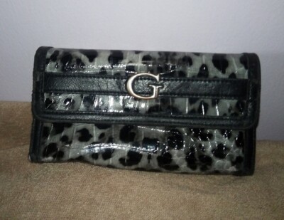 Grey Animal Print GUESS Women's Wallet Handbag