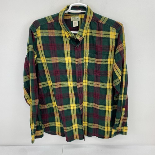LL Bean Shirt Men's XL Button Front Flannel Cotton Long Sleeve Traditional Fit - Picture 2 of 11