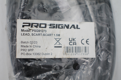 Pro-Signal PSG91273 Scart Plug to Scart Plug TV and Video Cable Lead 1.5m - New - Picture 2 of 3