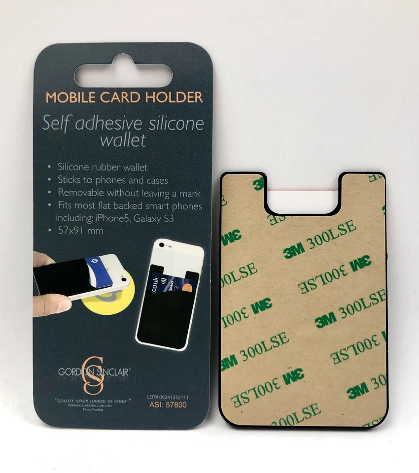 Sticky Mobile Phone Wallet Credit ID Card Holder Adhesive Pocket Sticker Slims - Image 3 of 3