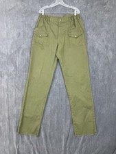 Boy Scouts Pants Mens 36x36 Green America Cargo Flap Pockets Elastic Waist ISSUE