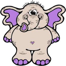 30 Custom Purple Elephant Personalized Address Labels