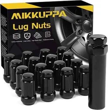 MIKKUPPA 16Pcs M12X1.5 Lug Nuts - Black Spline Drive Lug Nuts - 1.4 Inch Length