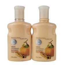 X2 Bath  Body Works Pleasures Sweet Cinnamon Pumpkin Classics Lotion 8 oz New