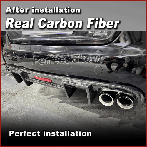Carbon Heckdiffusor Diffusor Heckschürze Spoiler Lippe Passt für Audi S4 2008-12 - Picture 5 of 13