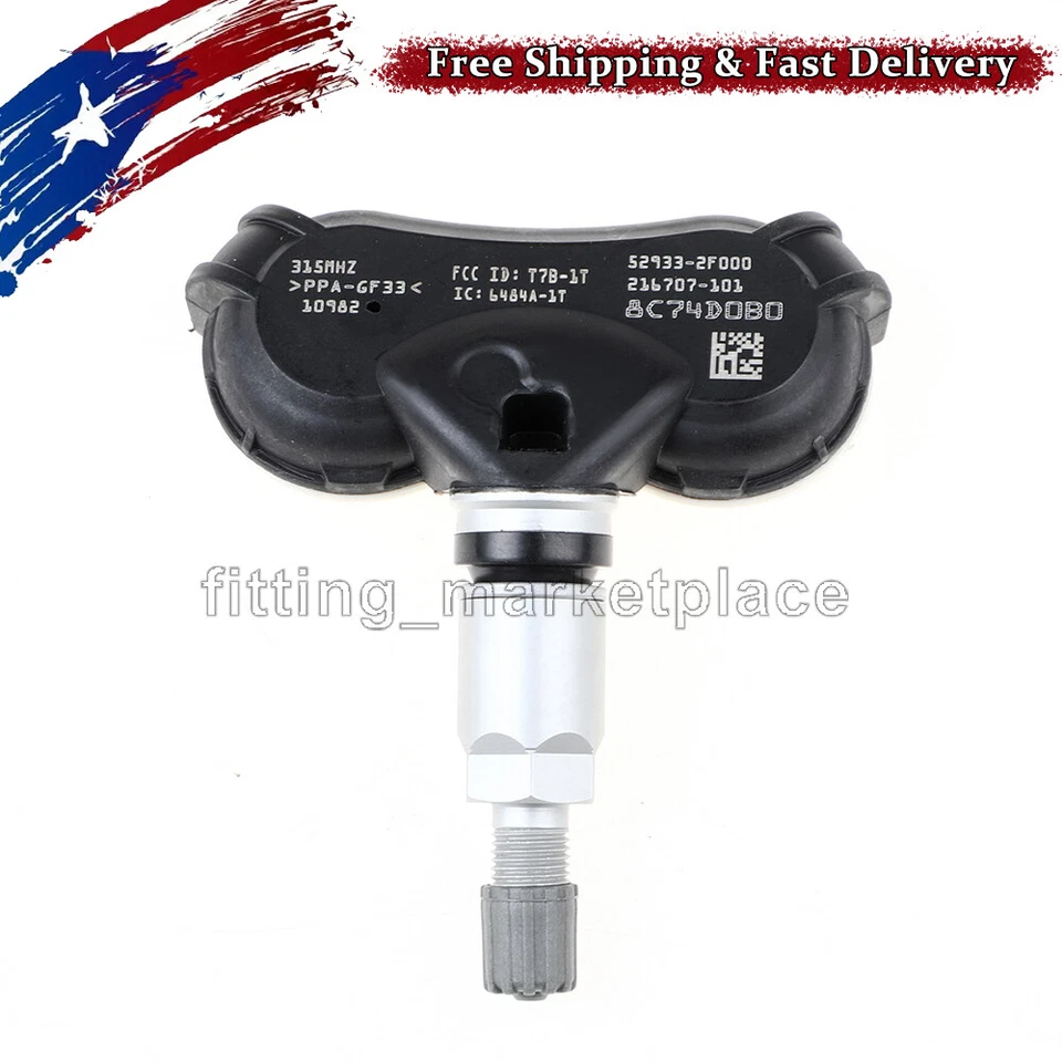 Sensor monitor de presión de neumáticos 4 piezas 52933-2F000 TPMS para Kia Rio Hyundai Genesis Foto 3 de 4