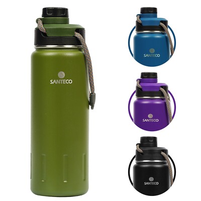 Sport Trinkflasche 710ml Auslaufsicher Isolierflasche BpA-Frei Kalt halten 24H Heiß 12H 