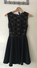 handmade black party cocktail evening skater dress by jones and jones size s/xs