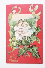 Christmas Playing PostCard Circa 1910s Made in USA Merry Christmas Card #164