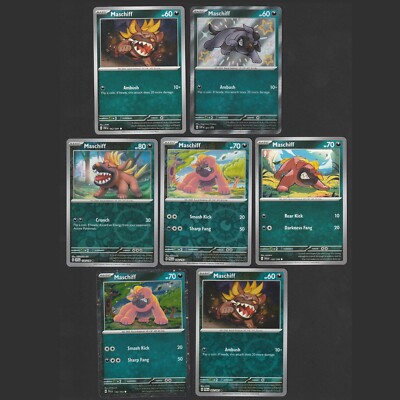 Maschiff Pokemon Card Collection Set of 7 English Cards Holo Cosmos
