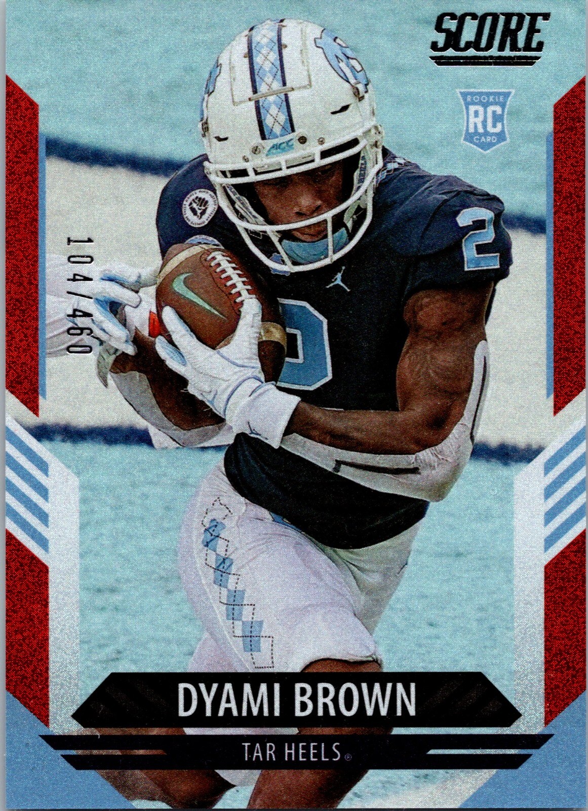 2021 Panini Score Dyami Brown RC Washington Commanders /460 Parallel