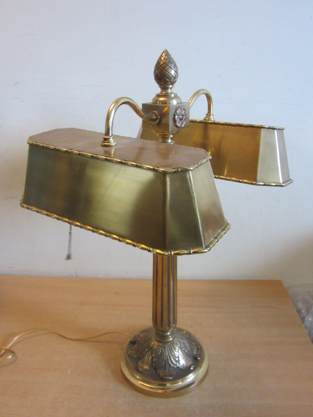 Antique Bronze / Brass restored high quality Partners desk Lamp double