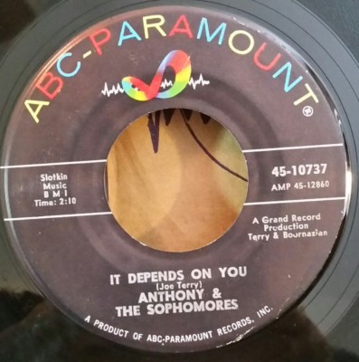 Anthony & Sophomores  IT DEPENDS ON YOU (DOO WOP 45) #10737 PLAYS VG++