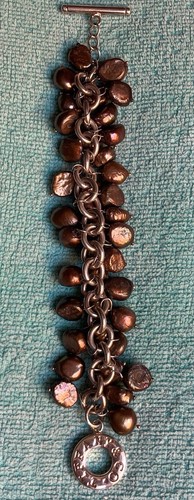 RARO Bracciale Tiffany & Co. Barocco Perle Nere Argento Sterling 925 Toggle 7,5” - Foto 3 di 24