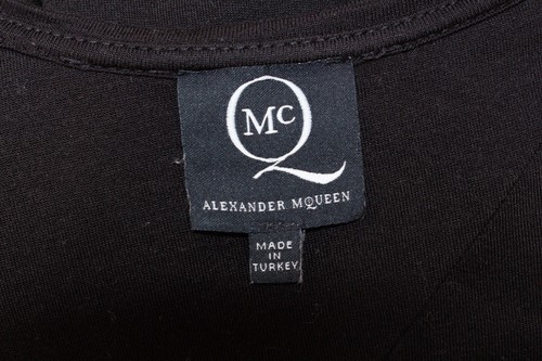 Alexander Mcqueen McQ Black Zip Off Long Sleeve Dress Gathered Bodycon S - Picture 8 of 13