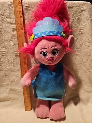 Build a Bear Dreamworks Trolls Princess Poppy 23” Pink Plush Doll with  Dress BAB