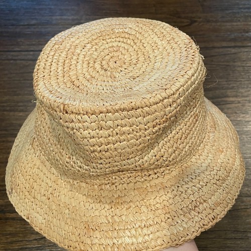 NWOT J.Crew Women's Sz M/L Raffia Bucket Hat Natural Straw Tan 2 1/2" Brim - Picture 4 of 9